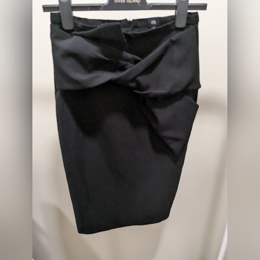River Island Black Bow Pencil Skirt US 6 (UK 10) - Picture 5 of 6